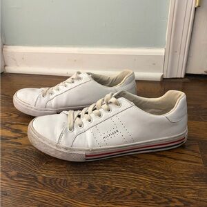 Tommy Hilfiger White and Red Sneakers